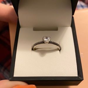 Pandora Clear Heart Beaded Ring